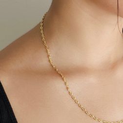 Collana a catena Marinara 50cm x 3mm  foto indossata