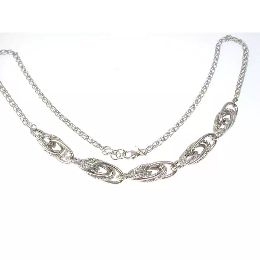 Girocollo Oro Bianco con centrale