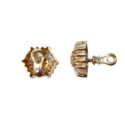 Vintage sunburst clip-on earrings in 18k Yellow Gold