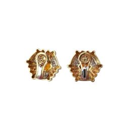 Orecchini a clip vintage a raggiera in Oro Giallo 18k - retro
