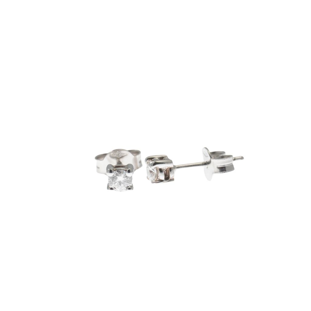 Simple ‘Punto Luce’ Solitaire Earrings with diamonds of 0.14ct each