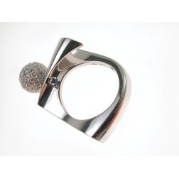Blue Sapphire and Diamond Curl Ring