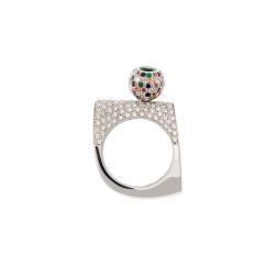 Anello Ricciolo Smeraldi, Zaffiri e Diamanti