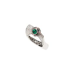 Anello Ricciolo Smeraldi, Zaffiri e Diamanti