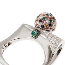 Anello Ricciolo Smeraldi, Zaffiri e Diamanti