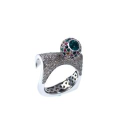 Anello Ricciolo Smeraldi, Zaffiri e Diamanti