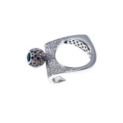 Anello Ricciolo Smeraldi, Zaffiri e Diamanti