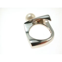 Anello Ricciolo Perla Australiana e Diamante