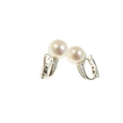 Earrings with 11–11.50 mm Australian Pearls and Diamonds