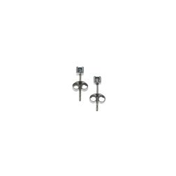 Simple ‘Punto Luce’ Solitaire Earrings with Blue Diamonds
