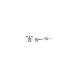 Simple ‘Punto Luce’ Solitaire Earrings with Blue Diamonds