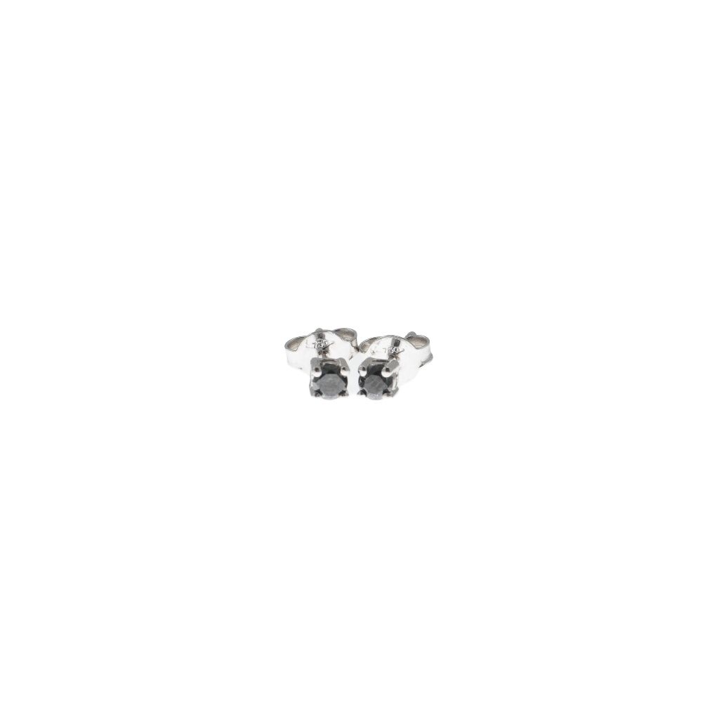 Orecchini Simple Punto Luce con Diamanti Neri