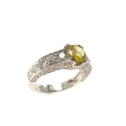Yellow Diamond contoured Engagement Ring