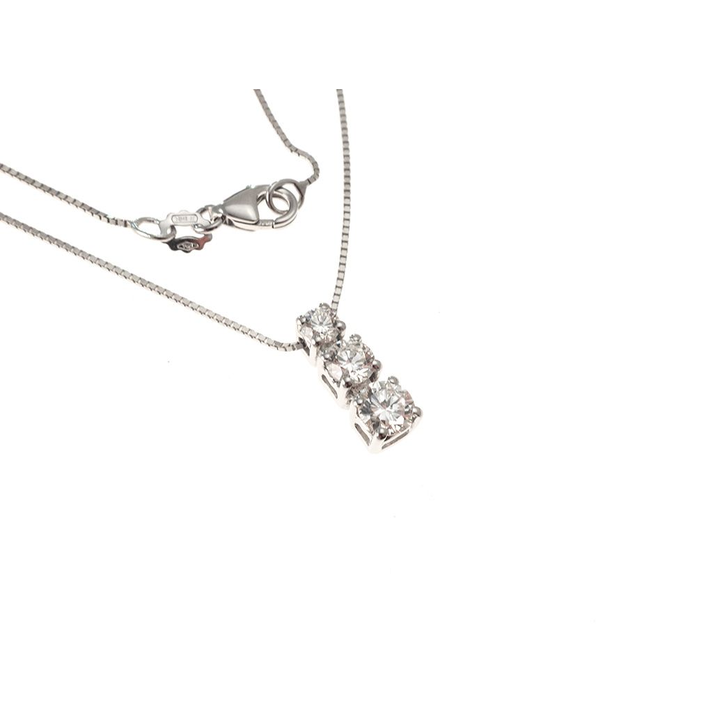 Scalar Trilogy Necklace in White Gold 4.4mm - 3mm