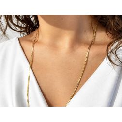 photo of worn S-shaped link chain necklace, 64cm x 2mm