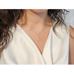 Girocollo Veneta regolabile con ciondolo Tennis Scalare certificato GIA 0.24ct - foto indossata