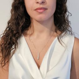 Girocollo Veneta regolabile con ciondolo Tennis Scalare certificato GIA 0.24ct - foto indossata