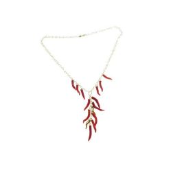 Necklace with Coral Horns and Yellow Gold