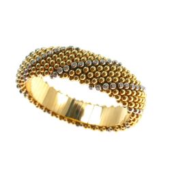 Two-tone bubbles rigid bracelet with diamonds