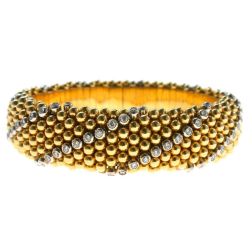 Bracciale Rigido Bollicine bicolor con Diamanti