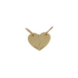 photo of back Yellow gold divisible heart pendant
