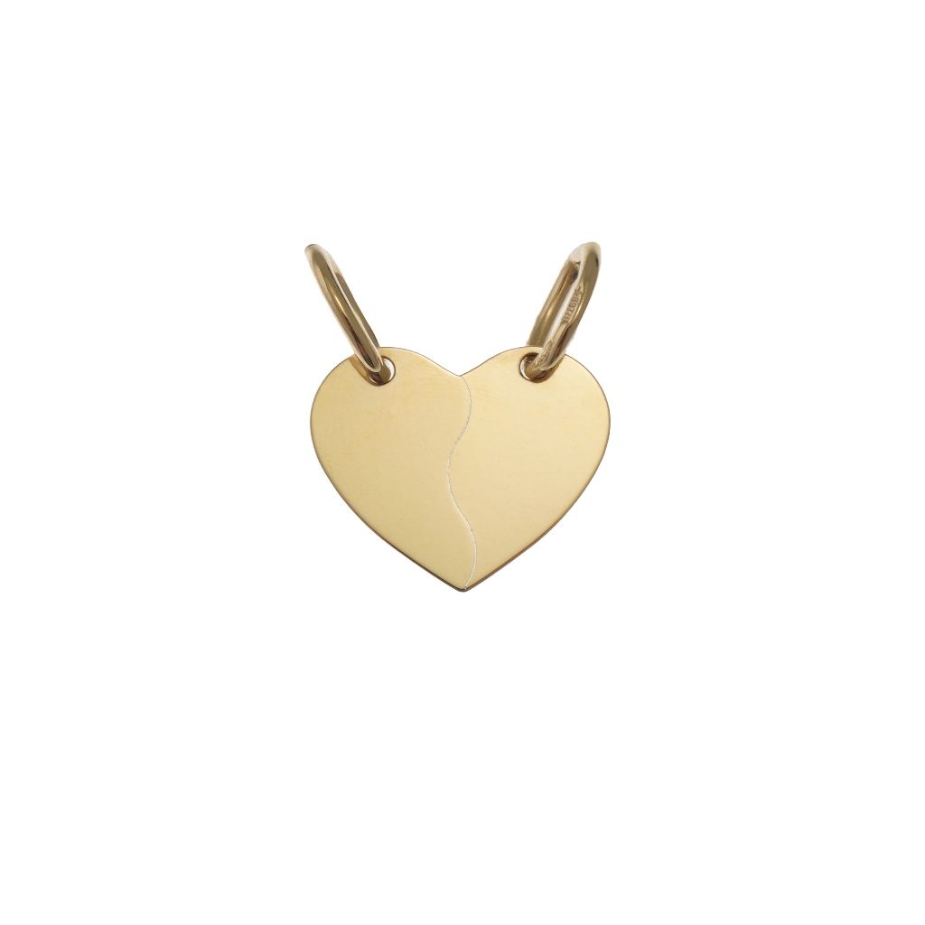 Yellow gold divisible heart pendant