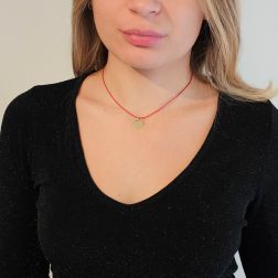 Ciondolo Cuore Divisibile Oro Giallo Foto indossata