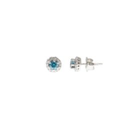 Orecchini Punto Luce Diamanti Blu 0.53ct Contornati