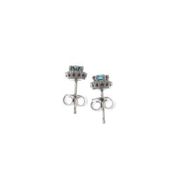 Orecchini Punto Luce Diamanti Blu 0.53ct Contornati