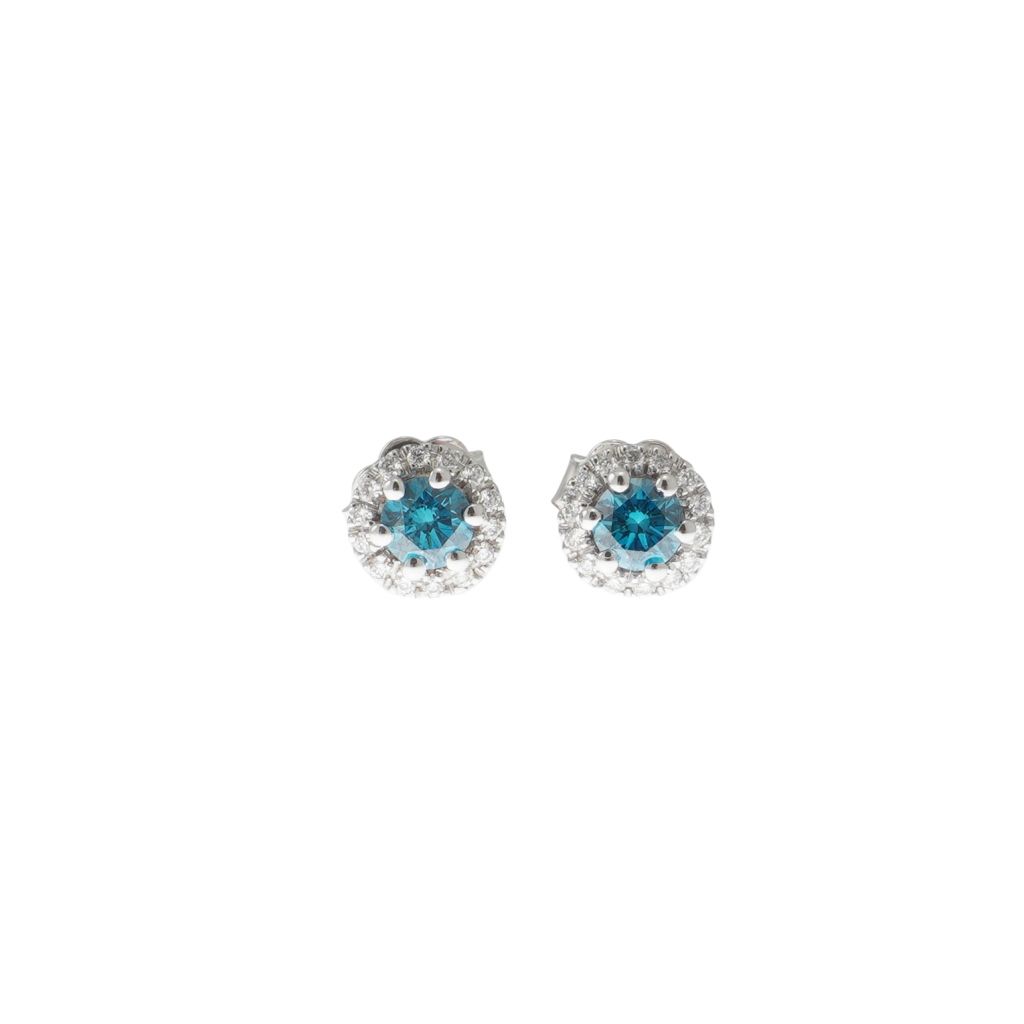 Blue Diamond ‘Punto Luce’ Earrings, 0.53ct, set in a Frame