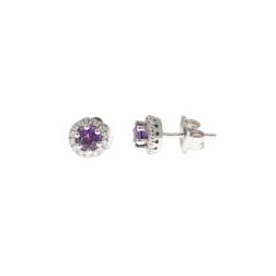 4.60mm Amethyst “Punto Luce” Earrings with Setting