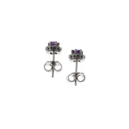 Orecchini Punto Luce Ametista 4.60mm Contornati