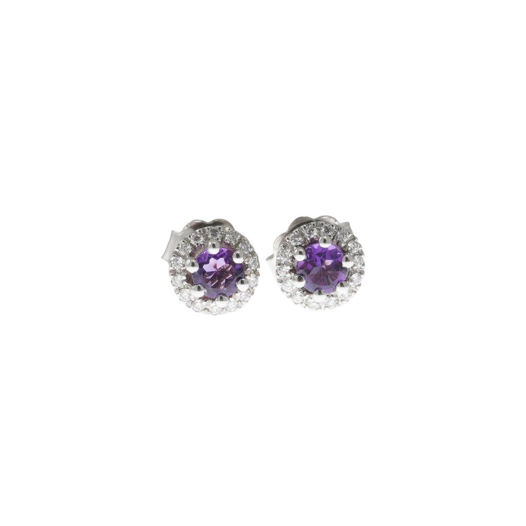 4.60mm Amethyst “Punto Luce” Earrings with Setting