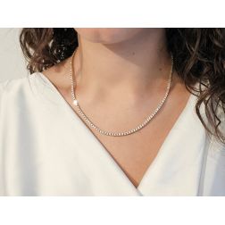 Tennis Diamonds Necklace Rose Gold