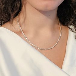 Collana Tennis Diamanti Oro Rosa, Foto indossata.