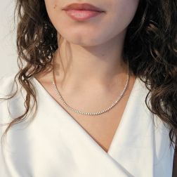 Collana Tennis Diamanti Oro Rosa, Foto indossata.
