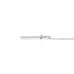 Double-strand necklace with diamond cross – 3.90 cm x 27 mm