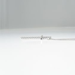 Double-strand necklace with diamond cross – 3.90 cm x 27 mm