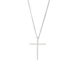 Collana doppio filo con Croce Diamanti - 3.90cm x 27mm