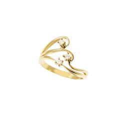 Anello Trilogy in Oro Giallo e Diamanti con tre fili intrecciati