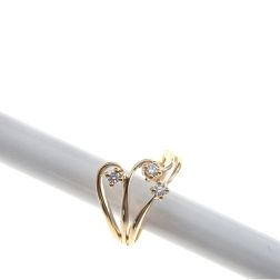 Trilogy in Yellow Gold and Diamonds with three intertwined threads