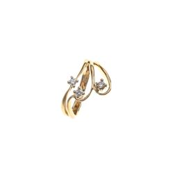 Anello Trilogy in Oro Giallo e Diamanti con tre fili intrecciati