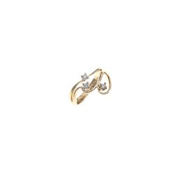 Trilogy in Yellow Gold and Diamonds with three intertwined threads