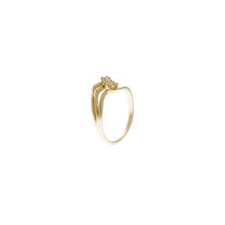 Anello Trilogy in Oro Giallo e Diamanti a tre fili