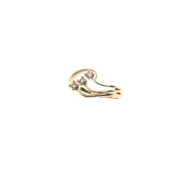 Anello Trilogy in Oro Giallo e Diamanti a tre fili