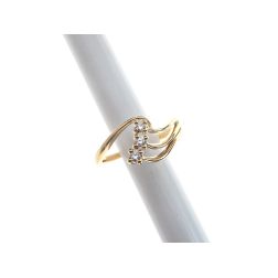 Anello Trilogy in Oro Giallo e Diamanti a tre fili