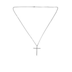Collana doppio filo con Croce Diamanti - 3.90cm x 27mm