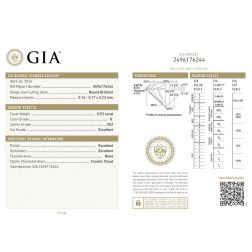Orecchini Solitari Punto Luce Simple con Diamanti da 0.53ct Certificati GIA G, VS2