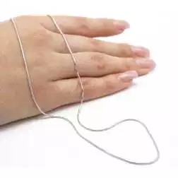 Collana Lunga coda di topo spirale fitta in oro bianco 18kt