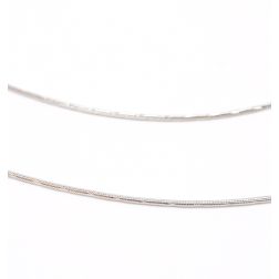 Long white gold spiral necklace